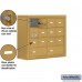 Salsbury Cell Phone Storage Locker - with Front Access Panel - 4 Door High Unit (8 Inch Deep Compartments) - 12 A Doors (11 usable) and 2 B Doors - Gold - Surface Mounted - Master Keyed Locks